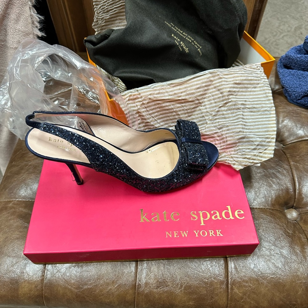 Kate Spade sequined bow heels